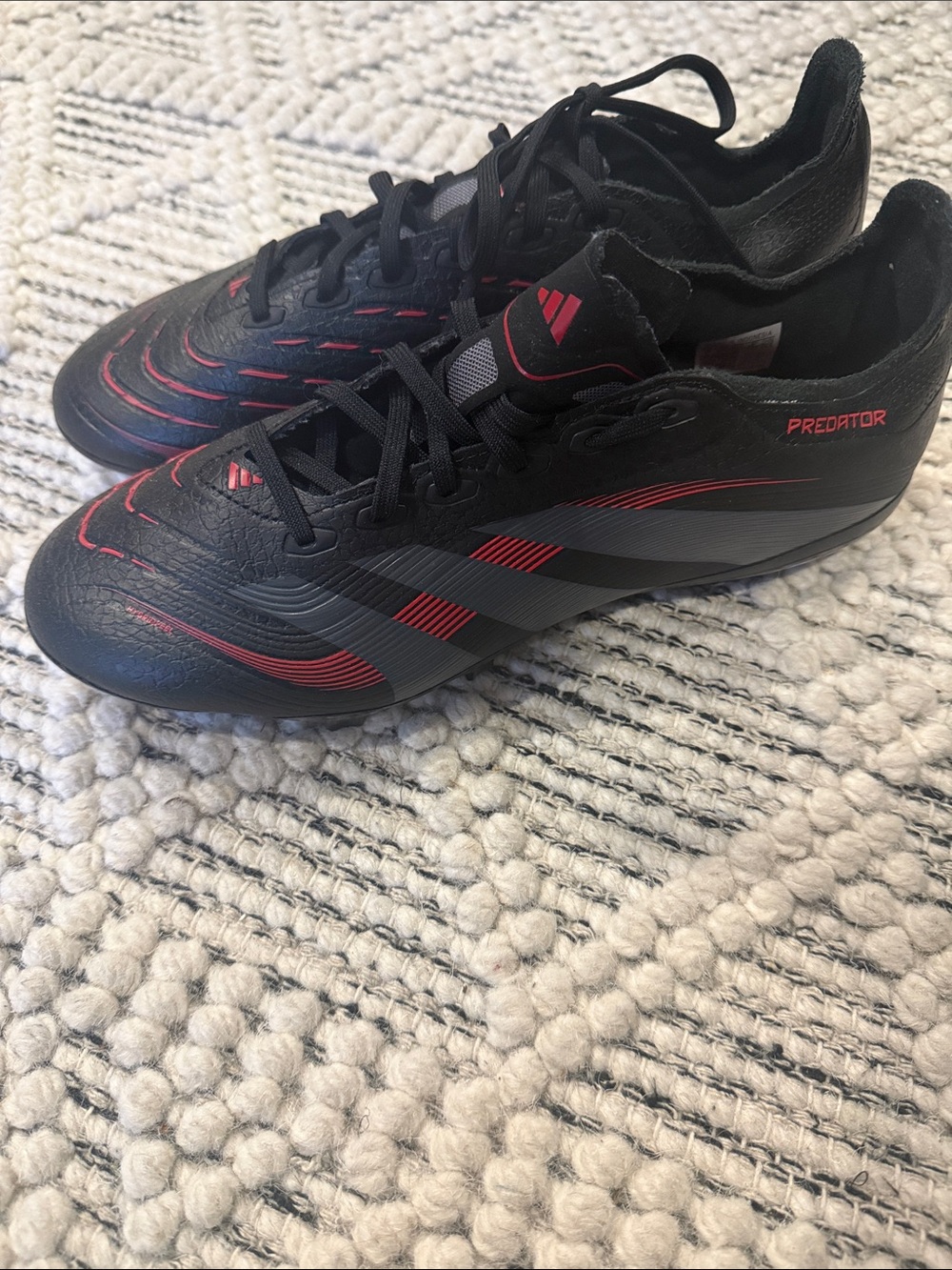 adidas Predator Black and Red Men's Soccer Cleats